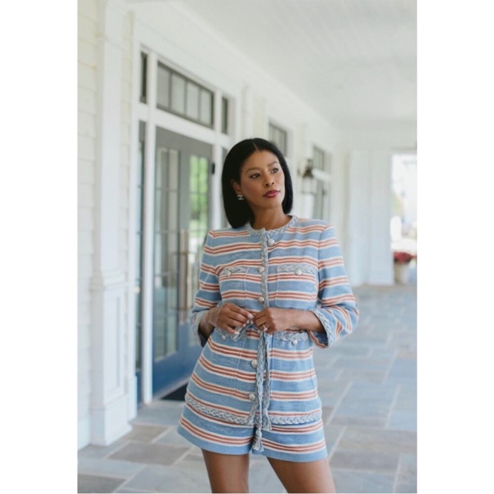 VERONICA BEARD  Ginerva Braided-Rope Tie Jacket Blue - Picture 16 of 16